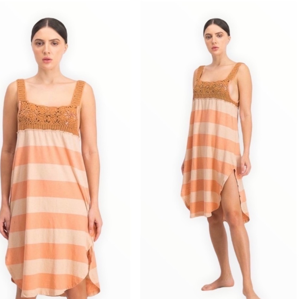NWT Free People Luca Crochet Stripe Tunic